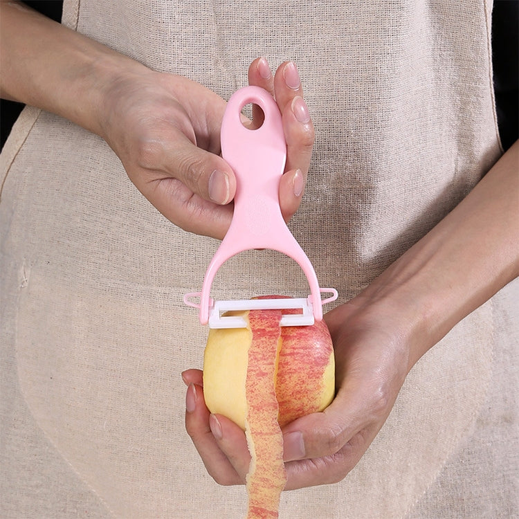 T Shaped Ceramic Skin Peeler with Durable ABS Handle, Random Color Delivery