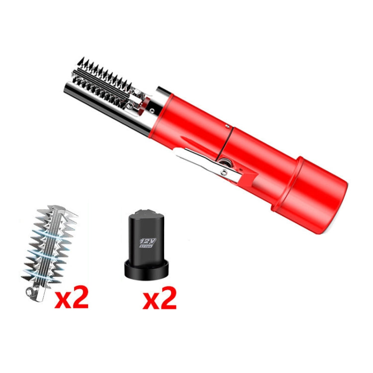 Electric Fish Scale Scraper Household Automatic Wireless Scraping Tool CN Plug Red Double Battery+Cutter Head