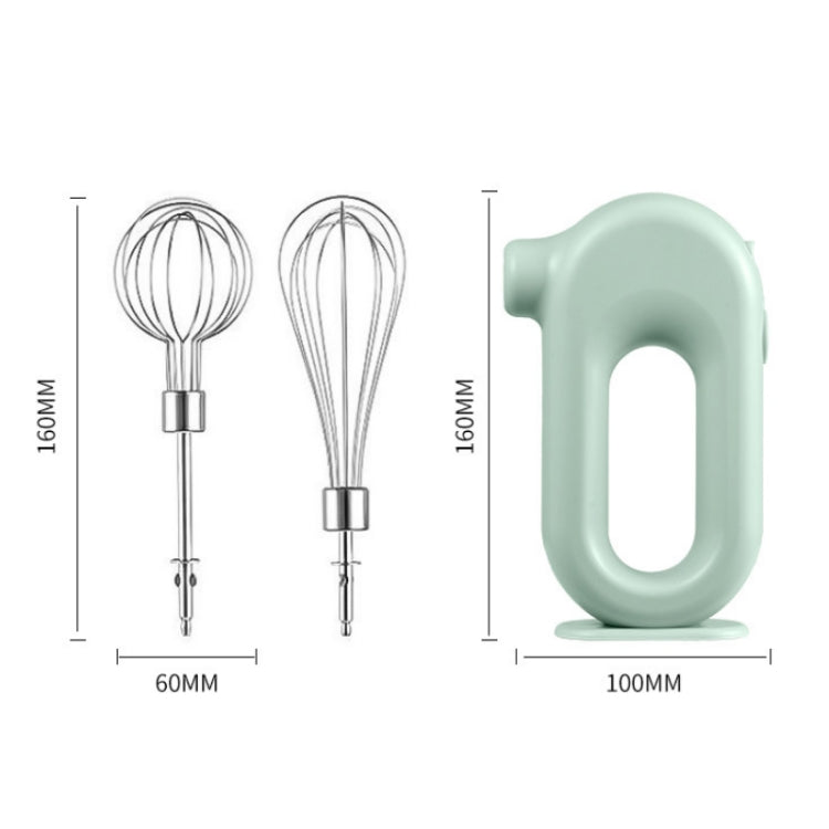 Wireless Handheld Electric Egg Beater Cake Mixer, Specification: Double Rod (Green Onion)