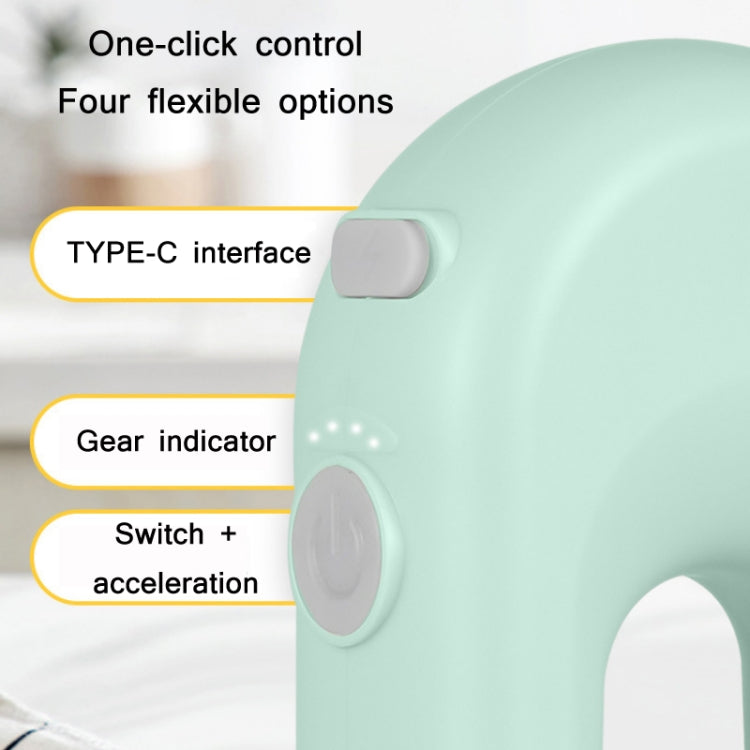 Wireless Handheld Electric Egg Beater Cake Mixer, Specification: Double Rod (Green Onion)