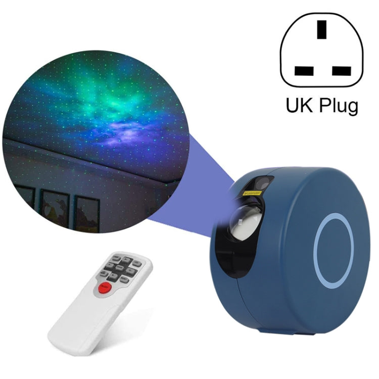 Star Projection Lamp Remote Control LED Colorful Laser Night Light UK Plug(Gray Blue)