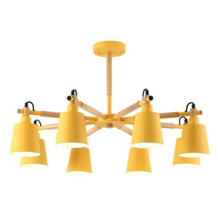 Living Room Super Bright Simple Modern Atmosphere Home Restaurant Bedroom Lamp Macaron Ceiling Lamp, 8 Heads (Yellow)