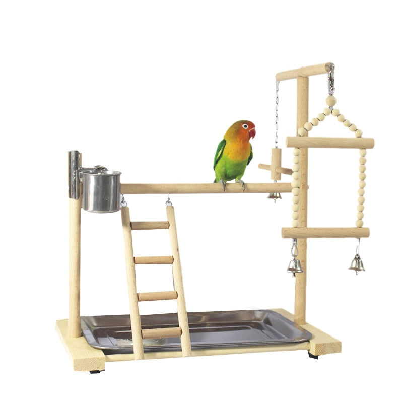 Wooden Small Cockatiel Floor Parrot Standing Stand