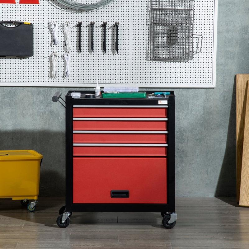 4-Drawer Tool Chest with 4 Wheels, Rolling Tool Box and Storage Cabinet, Portable Tool Organizer for Garage