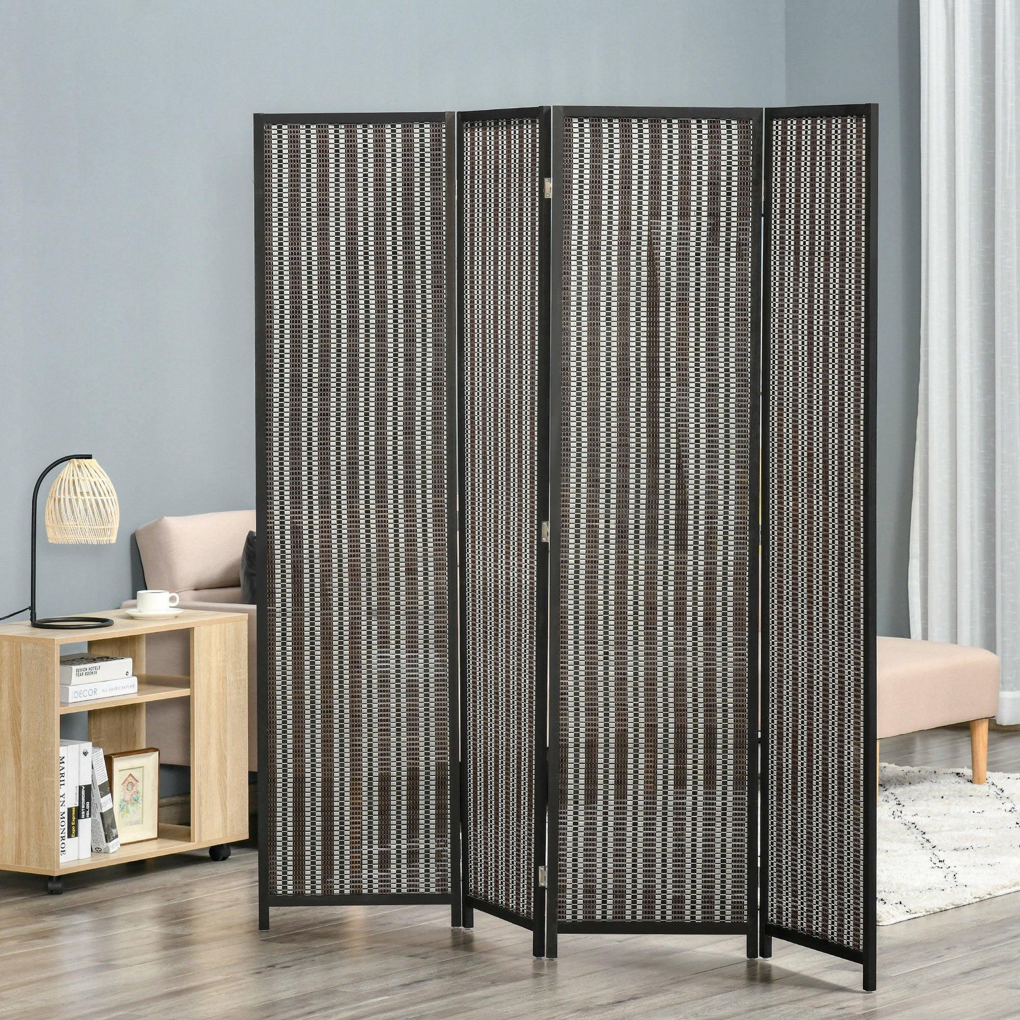 4 Panel Room Divider, 6 Ft Tall Indoor Portable Folding Privacy Screens