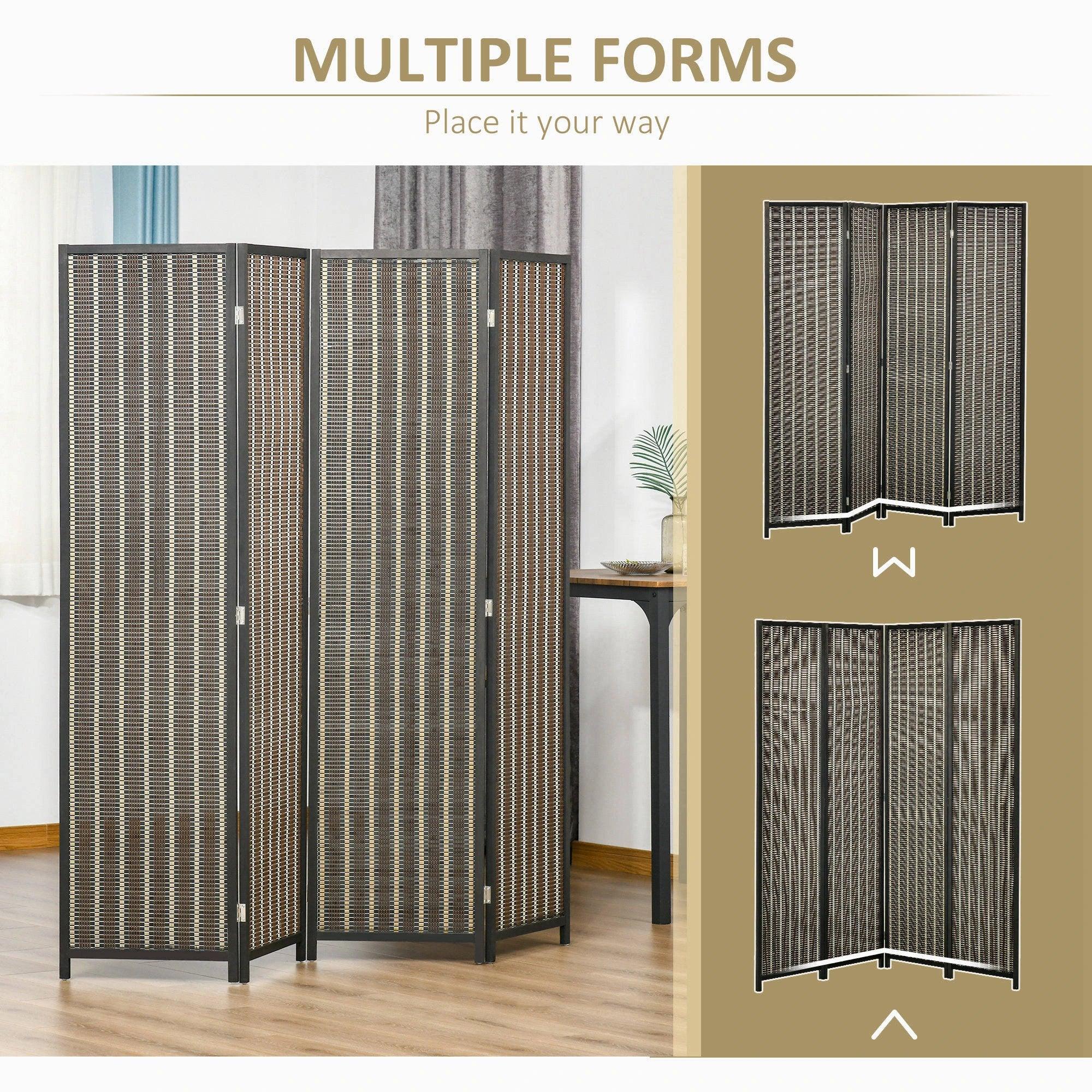 4 Panel Room Divider, 6 Ft Tall Indoor Portable Folding Privacy Screens