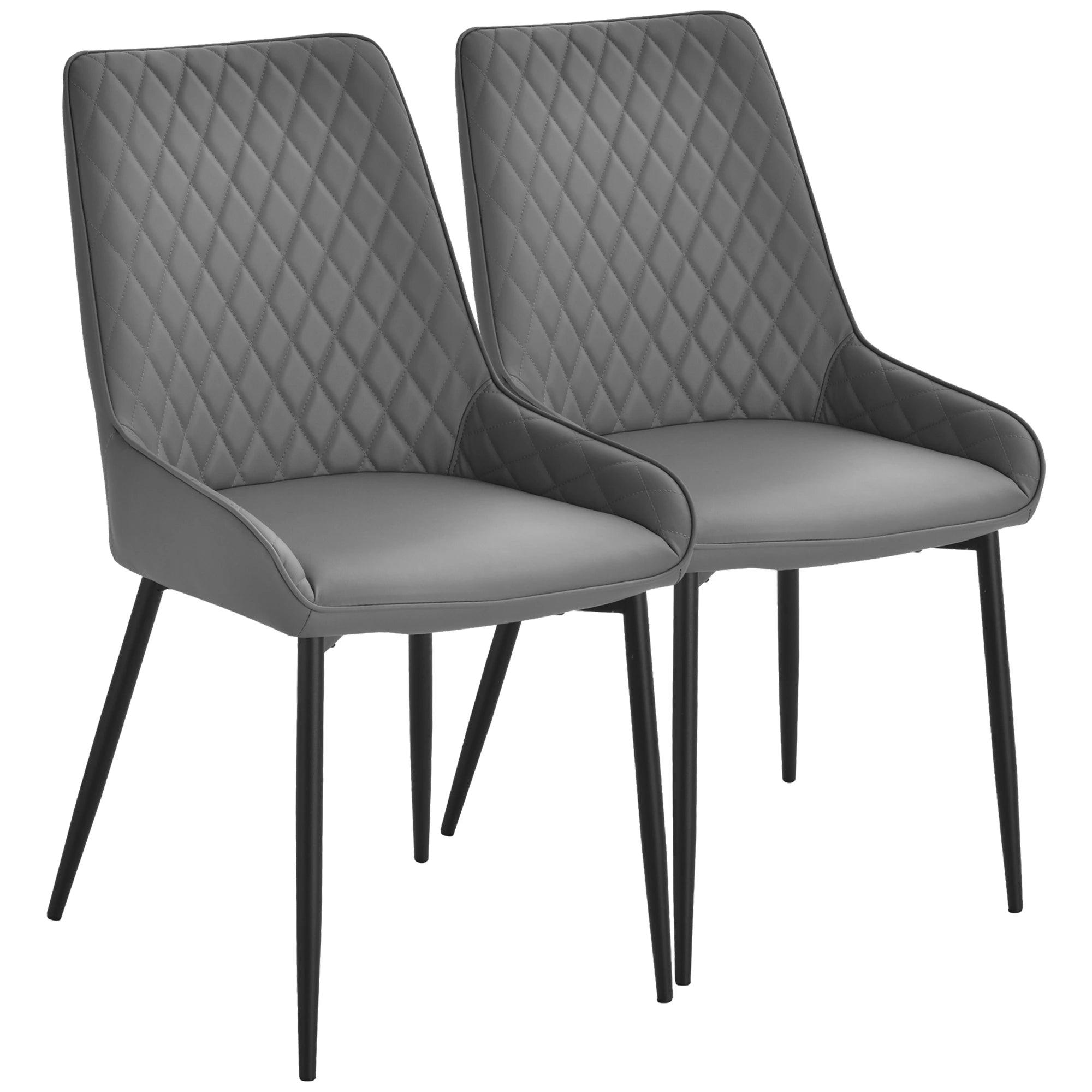 Dining Chairs Set of 2, Modern PU Leather Upholstered Kitchen Chairs