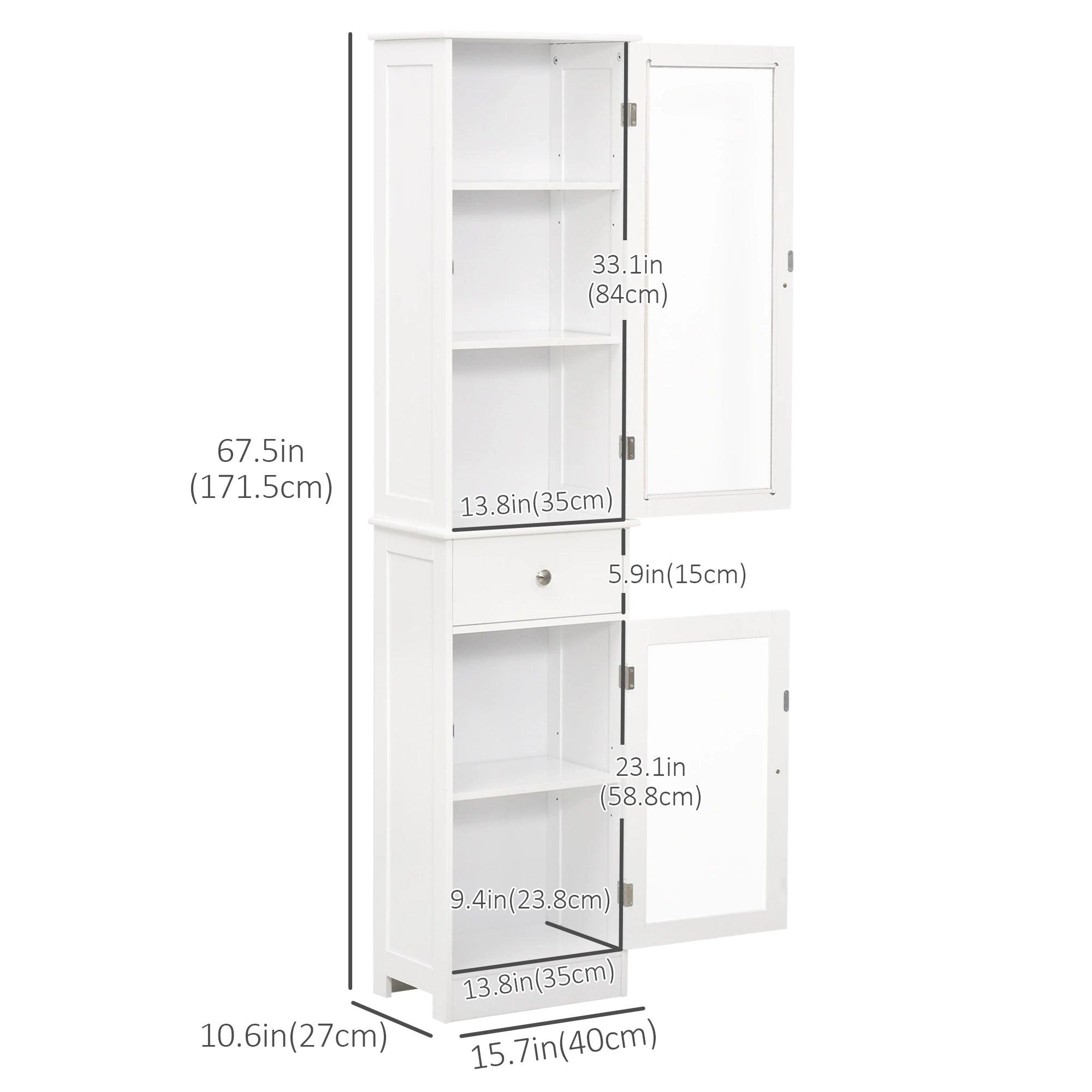 Bathroom Storage Cabinet with 3-tier Shelf Drawer