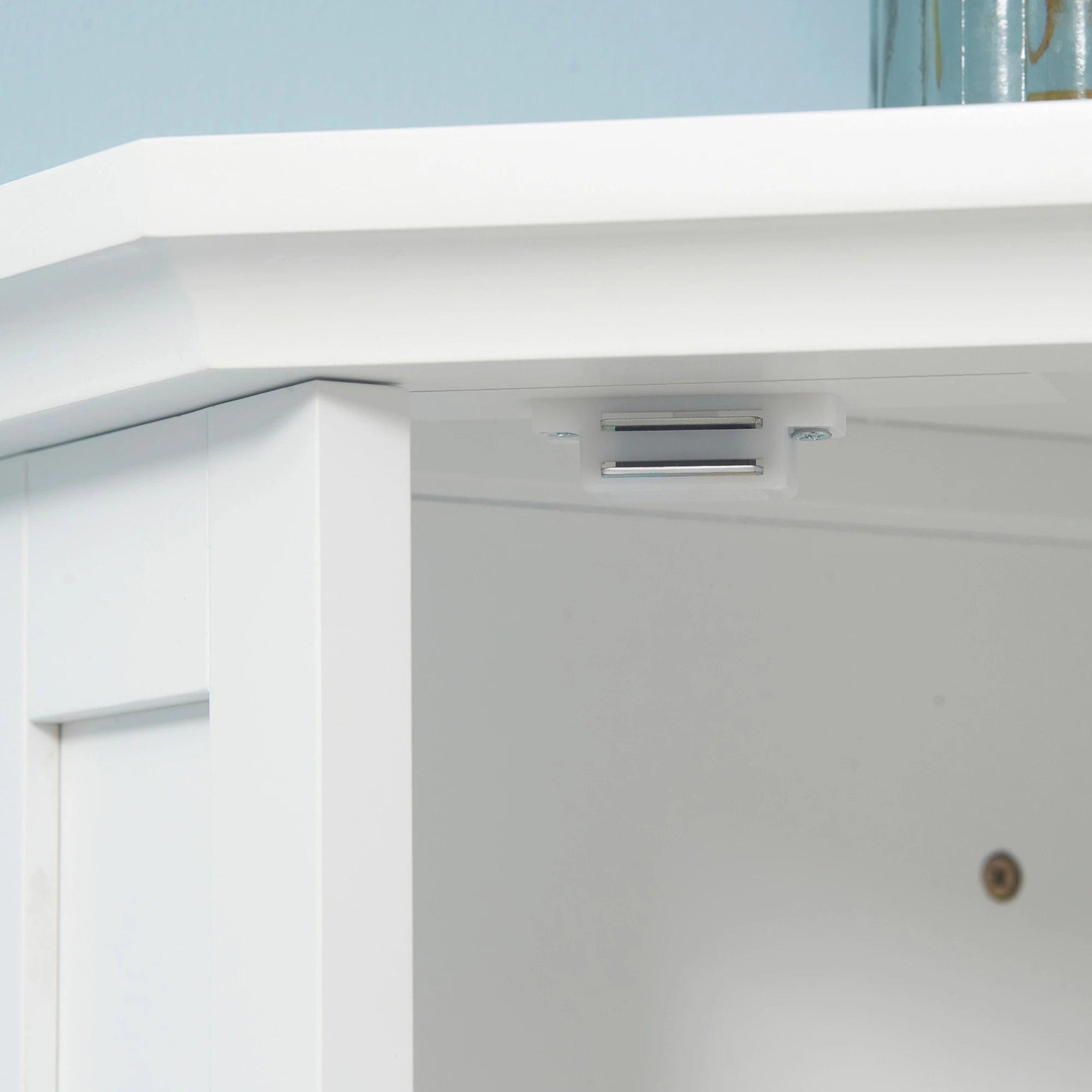 Corner Wall Cabinet, Over the Toilet Storage Cabinet with Shutter Door and Adjustable Shelf