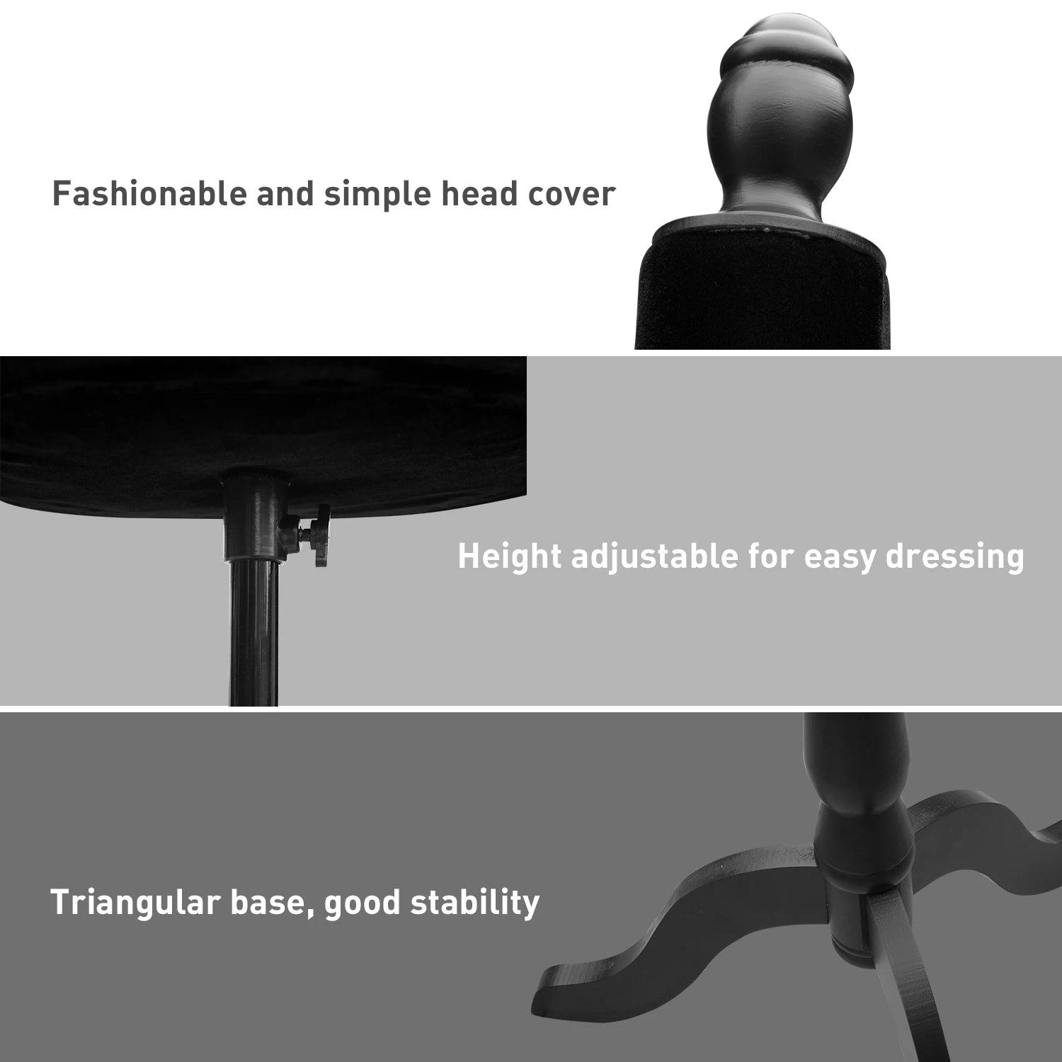 Female Fashion Mannequin Dress Form Torso Dressmaker Stand Clothing Display w/ Base (Black)