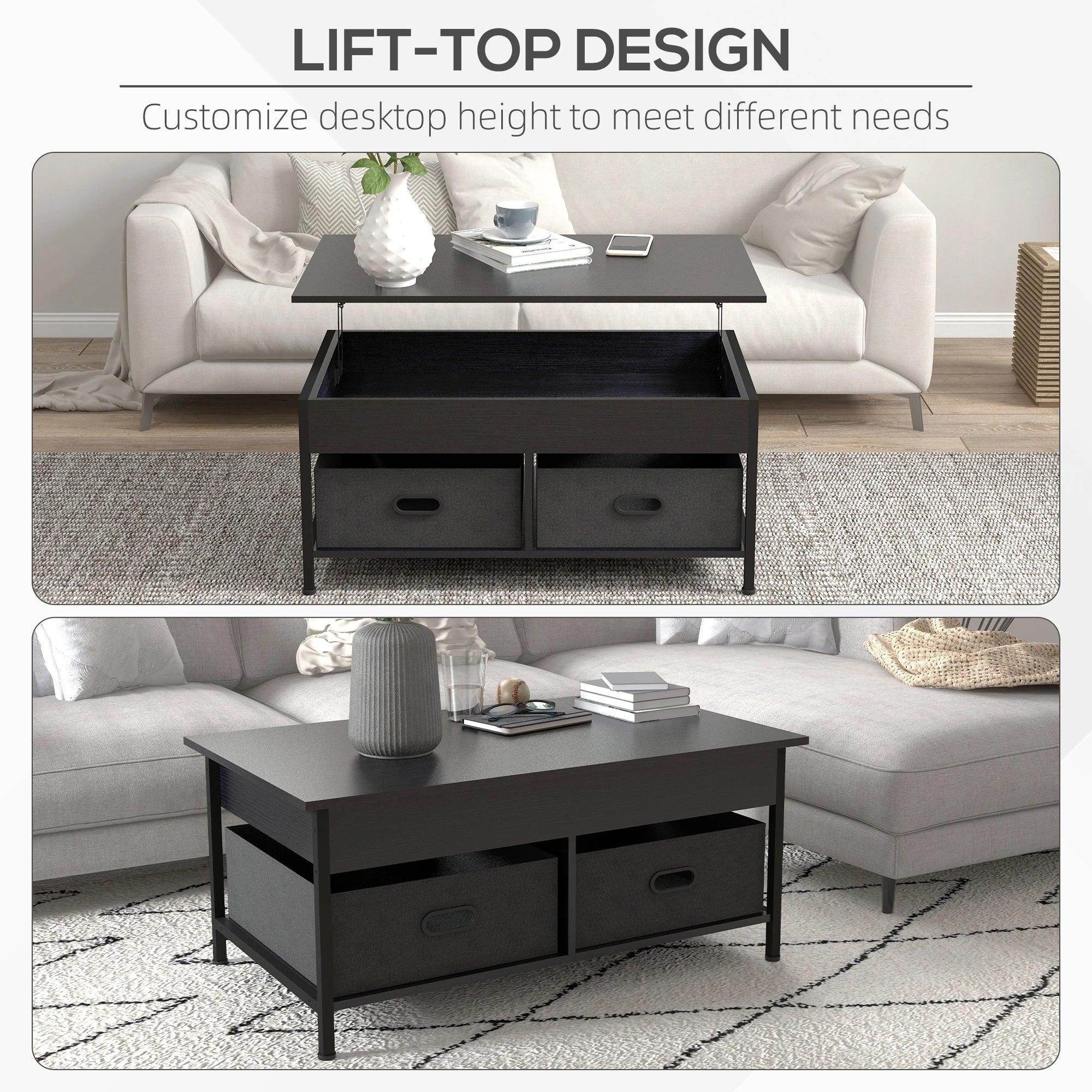 Industrial Coffee Table, Lift Top Coffee Table with Storage