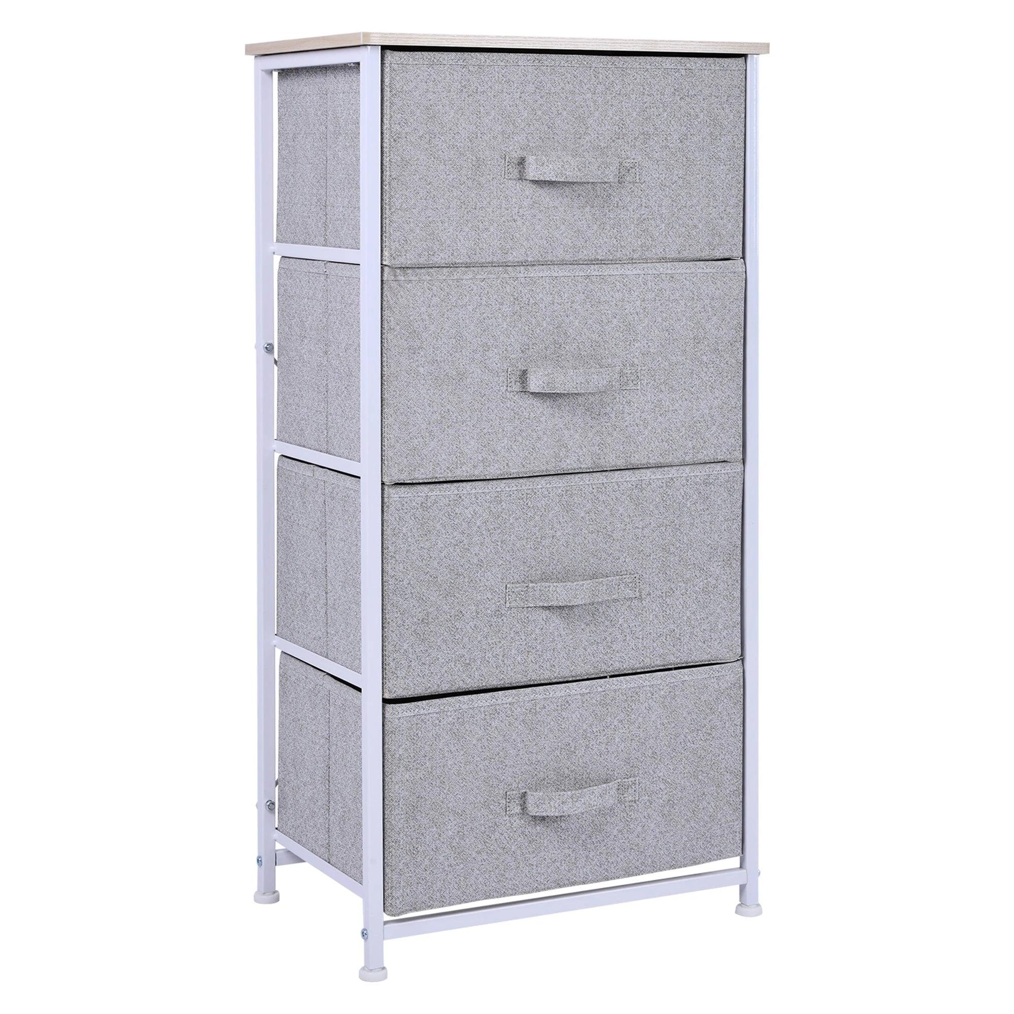 Linen Drawer Cabinet Organizer Storage Dresser Tower with 4 Removable Drawer