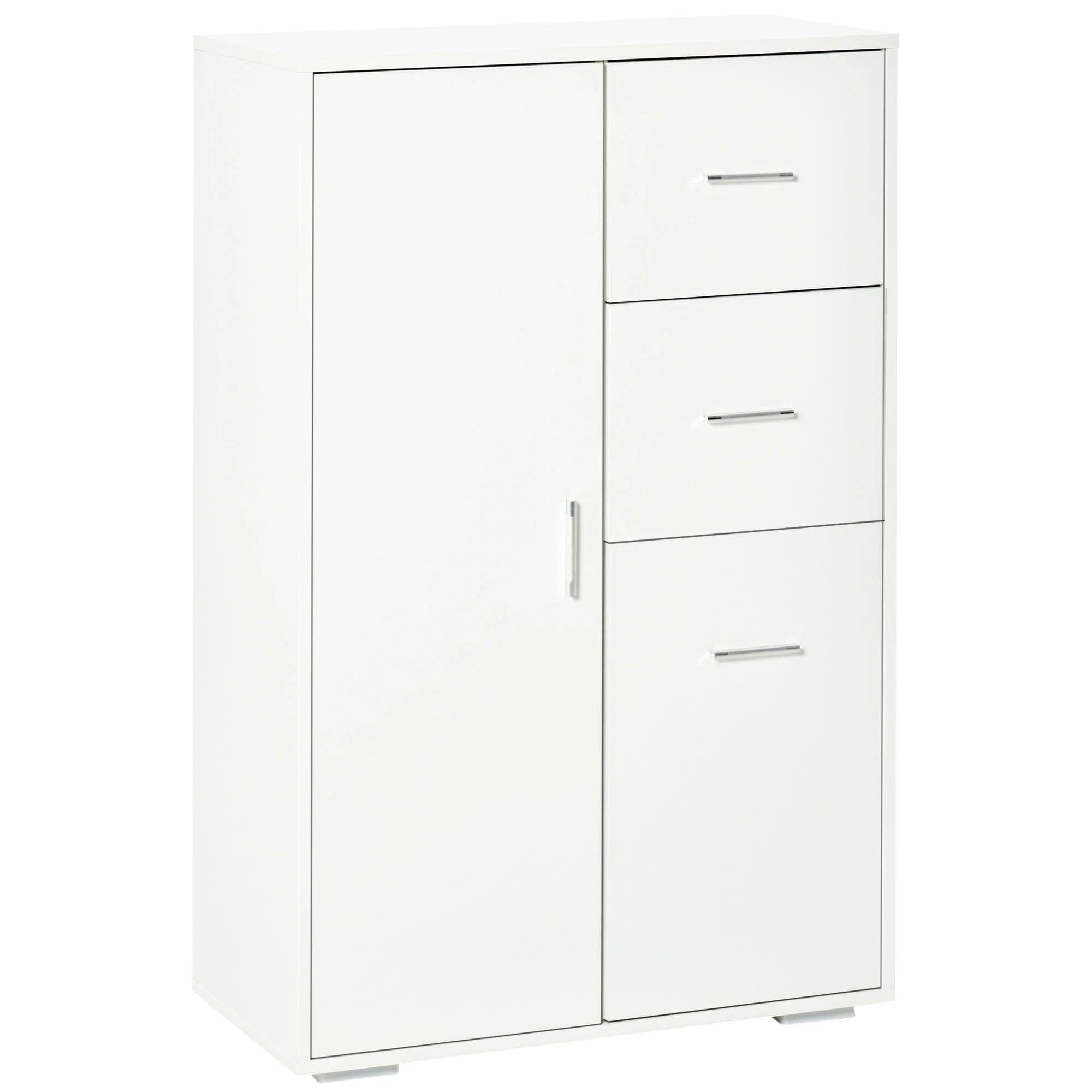 Storage Cabinet with 2 Drawers & 2 Cabinet Free Standing Cupboard Chest