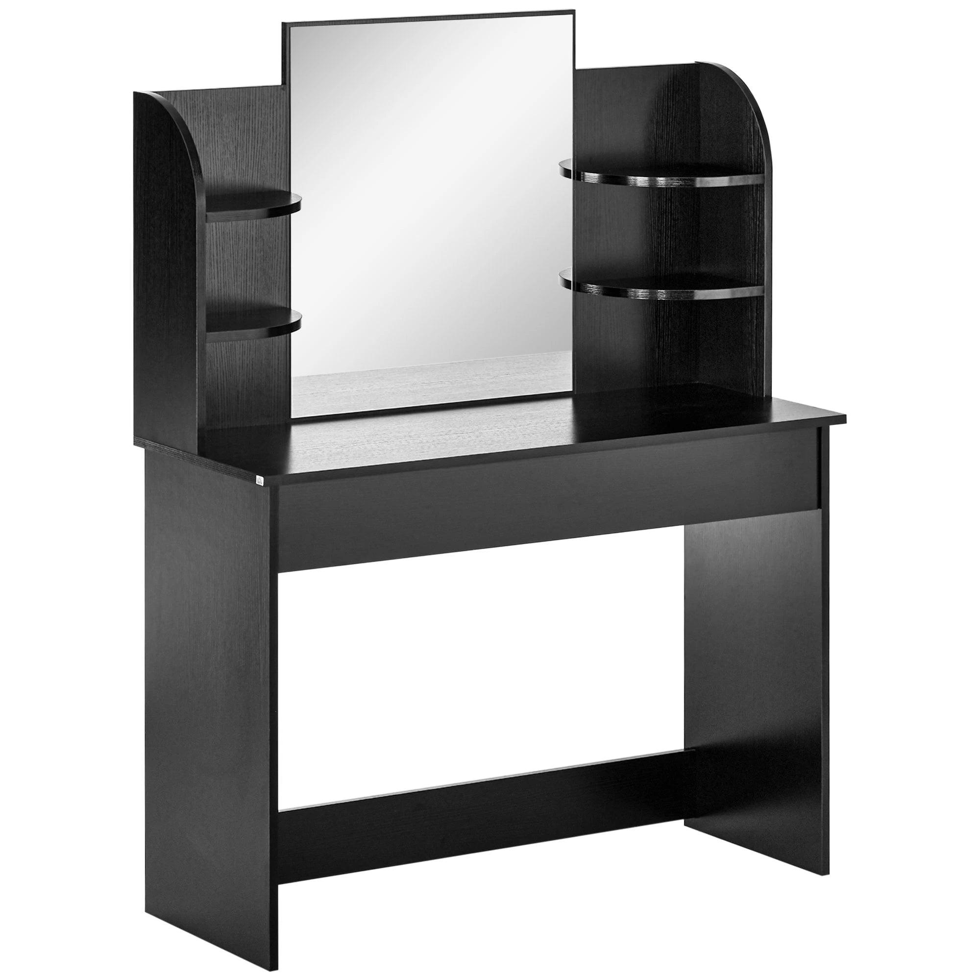 Vanity Table Wood Dressing Table w/ Makeup Mirror