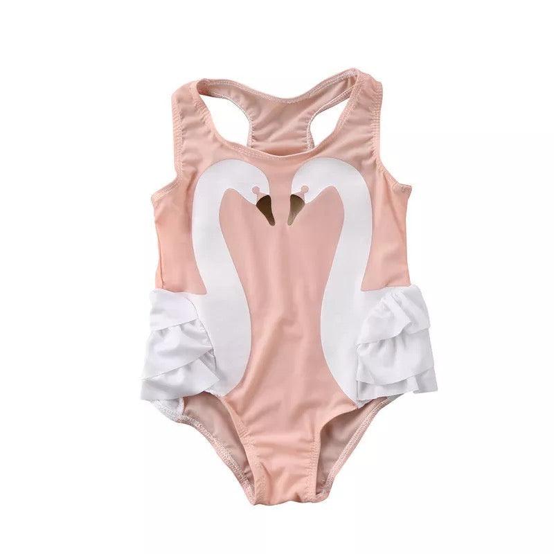 Adorable Toddler Girls Swan Swimsuit Clothes