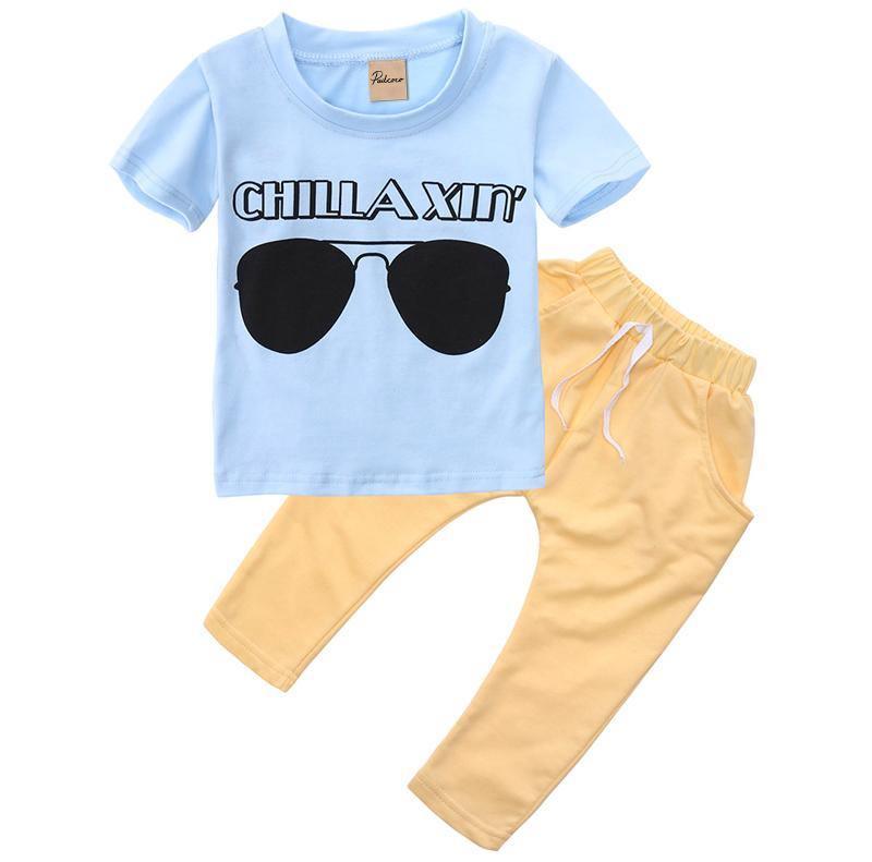 Baby Boy Glass Short T-Shirt Pants Sets Outfit