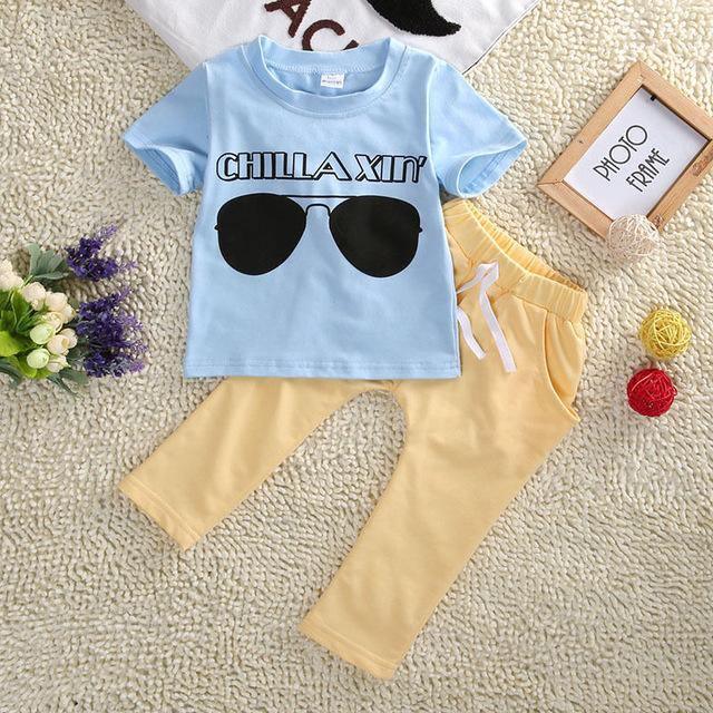 Baby Boy Glass Short T-Shirt Pants Sets Outfit