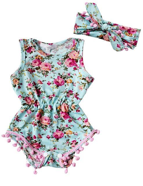 Baby Girl Romper Summer Floral Jumpsuit Outfit