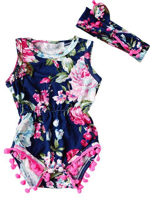 Baby Girl Romper Summer Floral Jumpsuit Outfit
