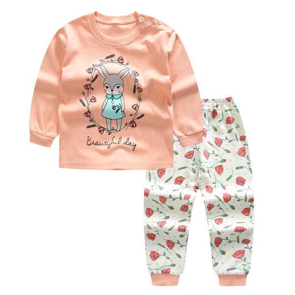 Baby Girls Rabbit T Shirt Pants Outfit