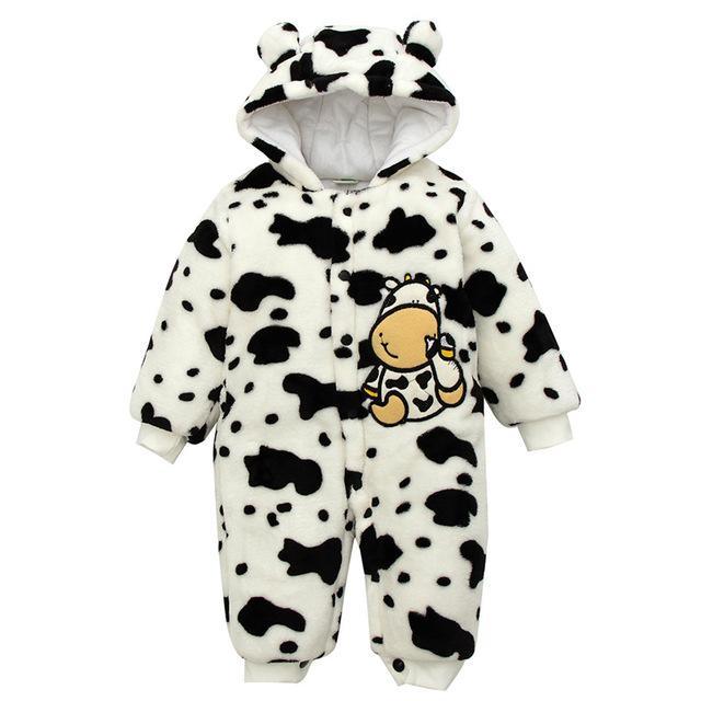 Baby Rompers Cute Cow Hooded Jumpsuit