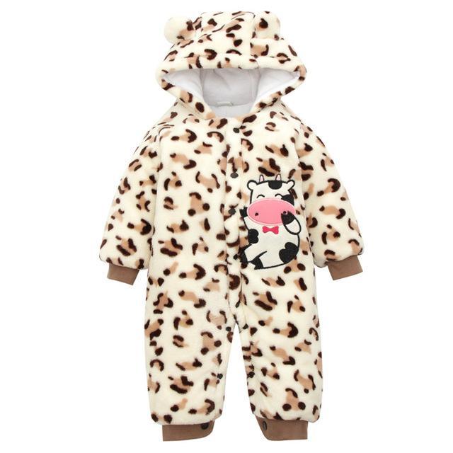 Baby Rompers Cute Cow Hooded Jumpsuit