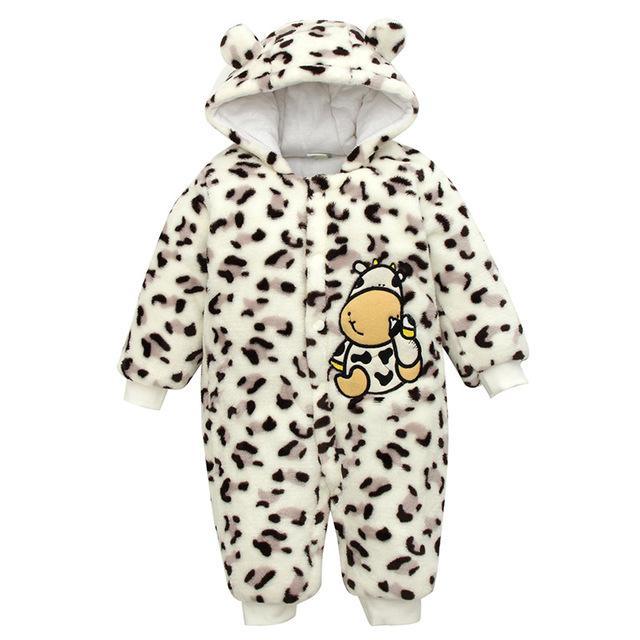Baby Rompers Cute Cow Hooded Jumpsuit