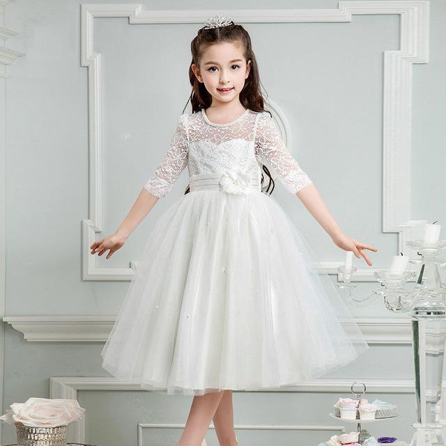 Beautiful Princess White Party Gown Purple Lace Dress