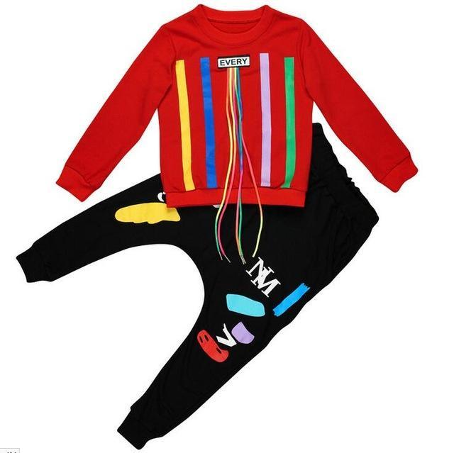 Boys print tassels sweatshirts Haren pants