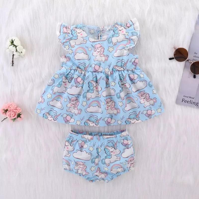 Casual Baby Girls Tops Printed Shirt Unicorn Outfit