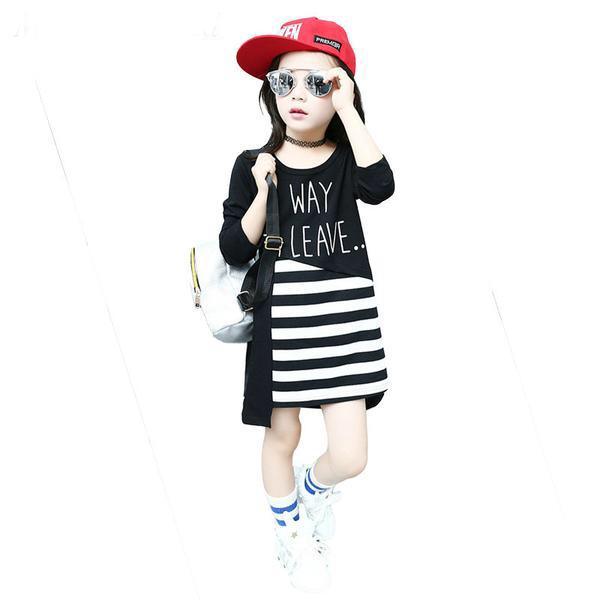 Casual Fashion Striped Dress Girls Vestidos Clothes