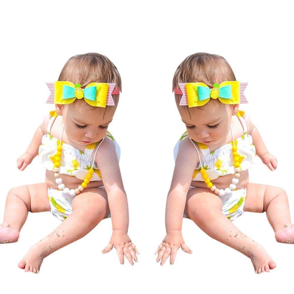 Cute Baby Girl Swimming Pineapple Swimsuit