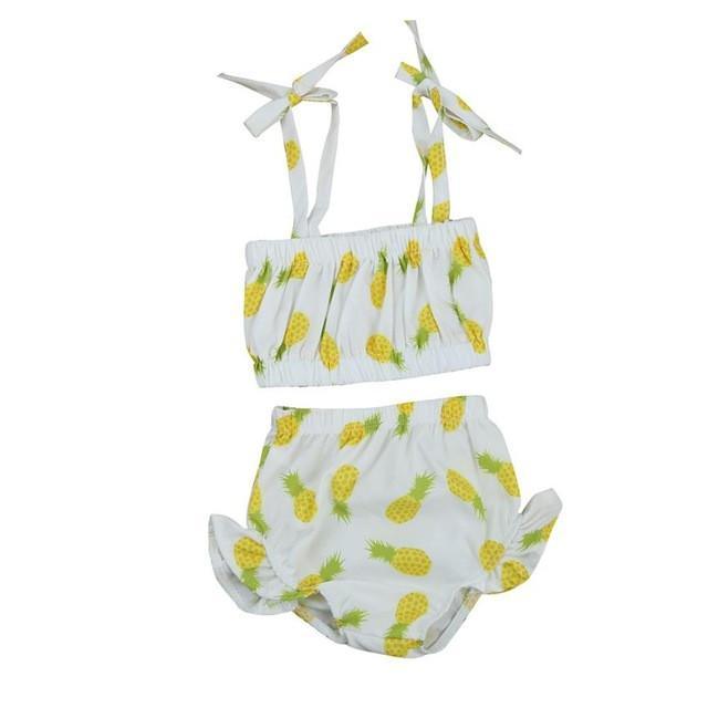 Cute Baby Girl Swimming Pineapple Swimsuit