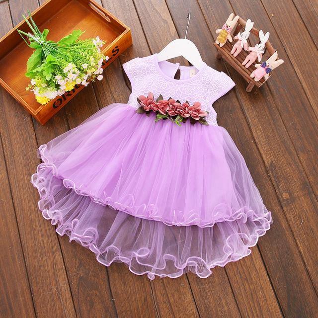 Cute Baby Girls Party Summer Floral Dress