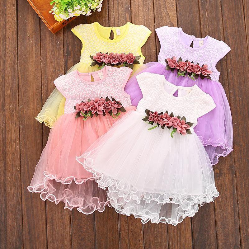 Cute Baby Girls Party Summer Floral Dress