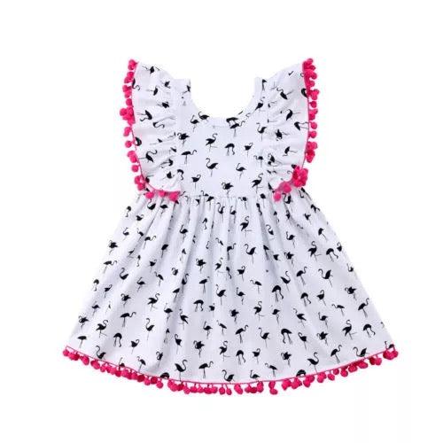 Girls Flamingo Princess Party Pageant Dress