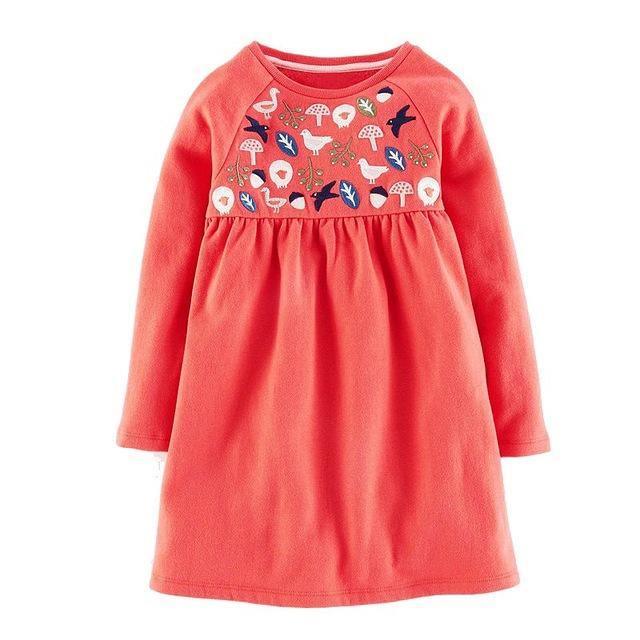 Long Sleeve Princess Animal Flower Tunic Jersey Dress