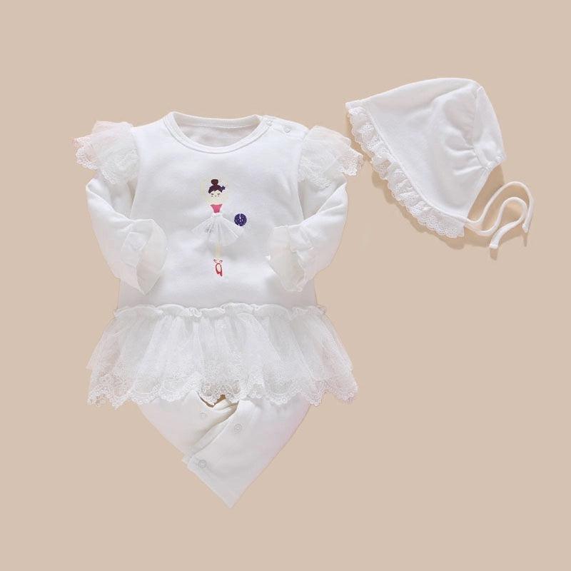 Newborn Girls Romper Hat Socks Headband