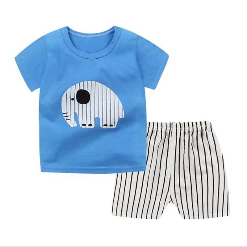 Summer Kid Baby Boys Tops T Shirt Animal Shorts Clothes