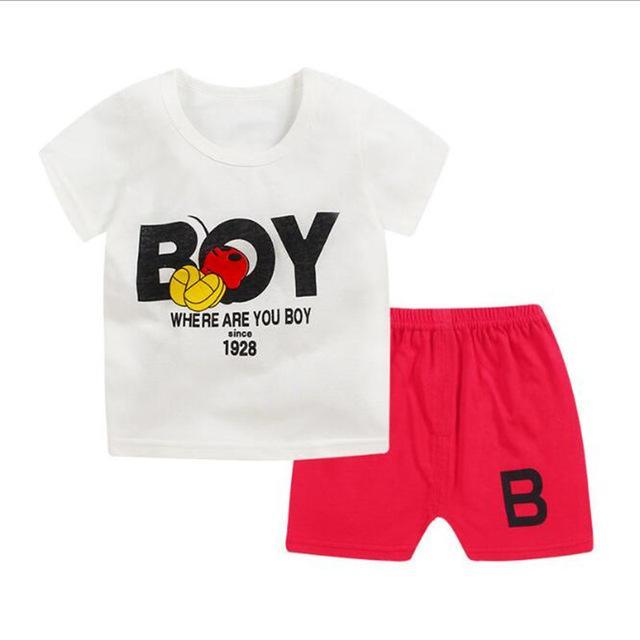 Summer Kid Baby Boys Tops T Shirt Animal Shorts Clothes