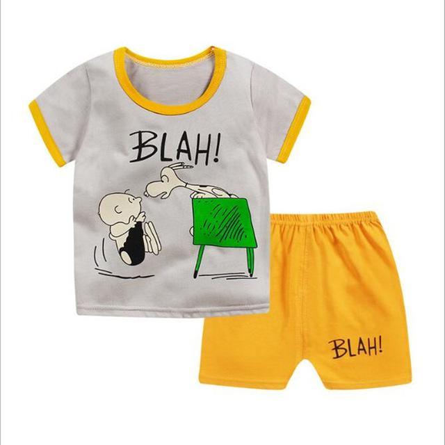 Summer Kid Baby Boys Tops T Shirt Animal Shorts Clothes