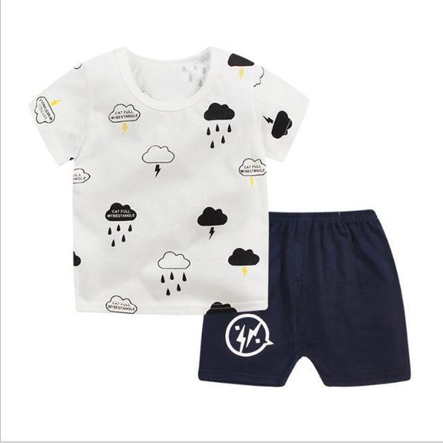 Summer Kid Baby Boys Tops T Shirt Animal Shorts Clothes