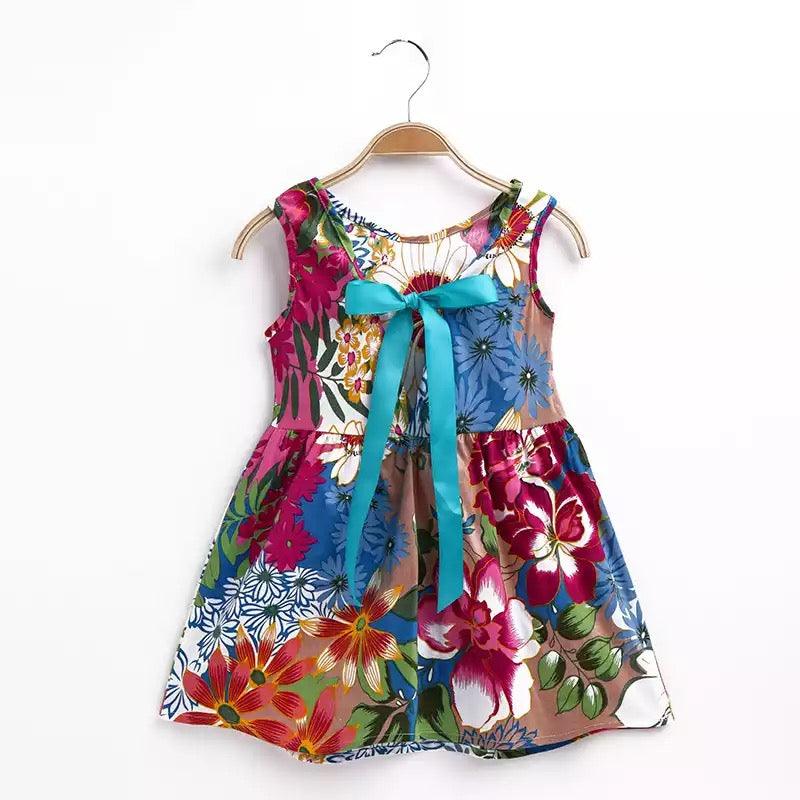 Summer Princess Sleeveless Polka Dot Flower Dress