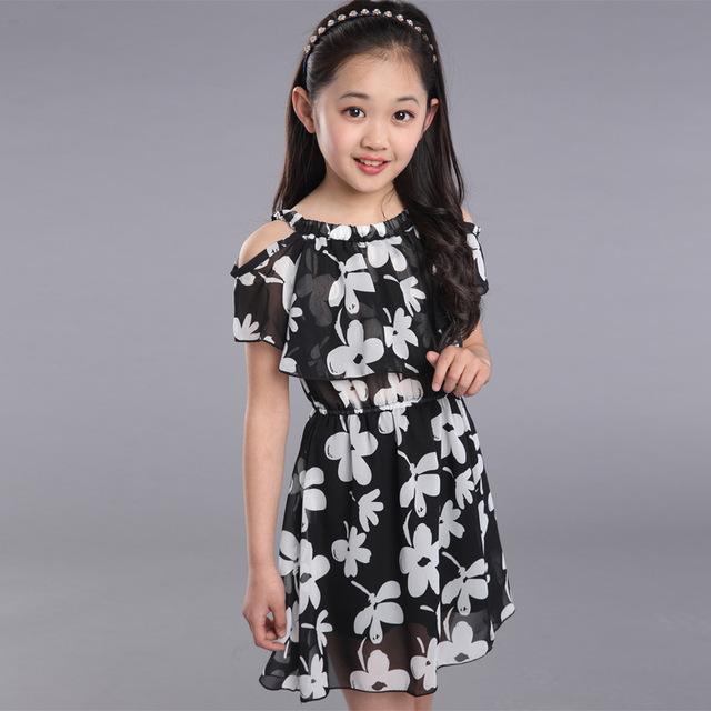 Teen Girls Dresses Summer Chiffon Clothes