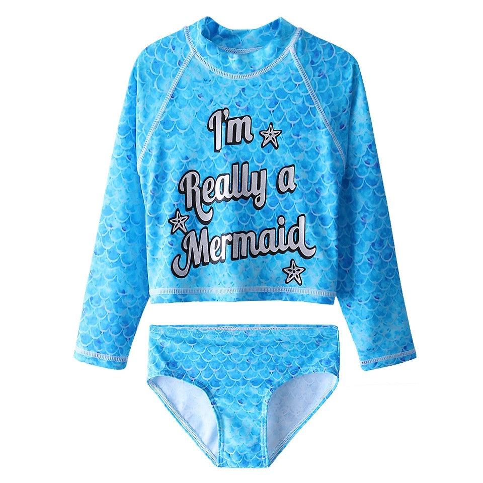 Toddler Girls Butterfly Mermaid Swimsuit Clothes