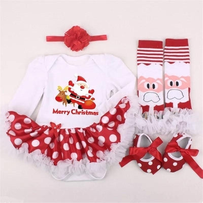 Baby Girl Dress Jumper Suit Footwear Socks Hairband Outfit