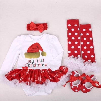 Baby Girl Dress Jumper Suit Footwear Socks Hairband Outfit