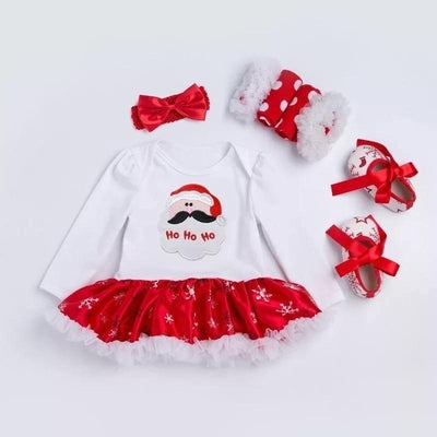 Baby Girl Dress Jumper Suit Footwear Socks Hairband Outfit