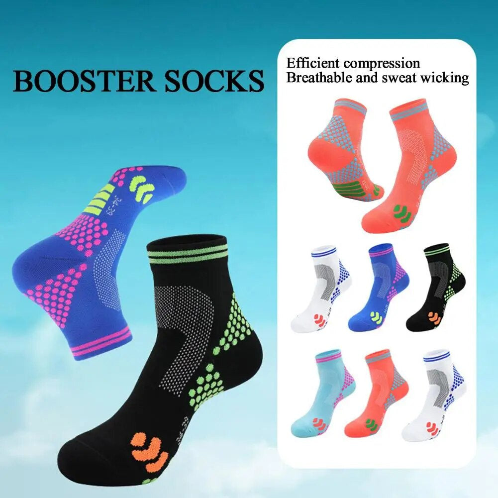 1Pair 2023 Far Infrared Schorl Titanium Ion Heightening Booster Socks Sports Higher Booster Socks for Men & Womenfar Infrared