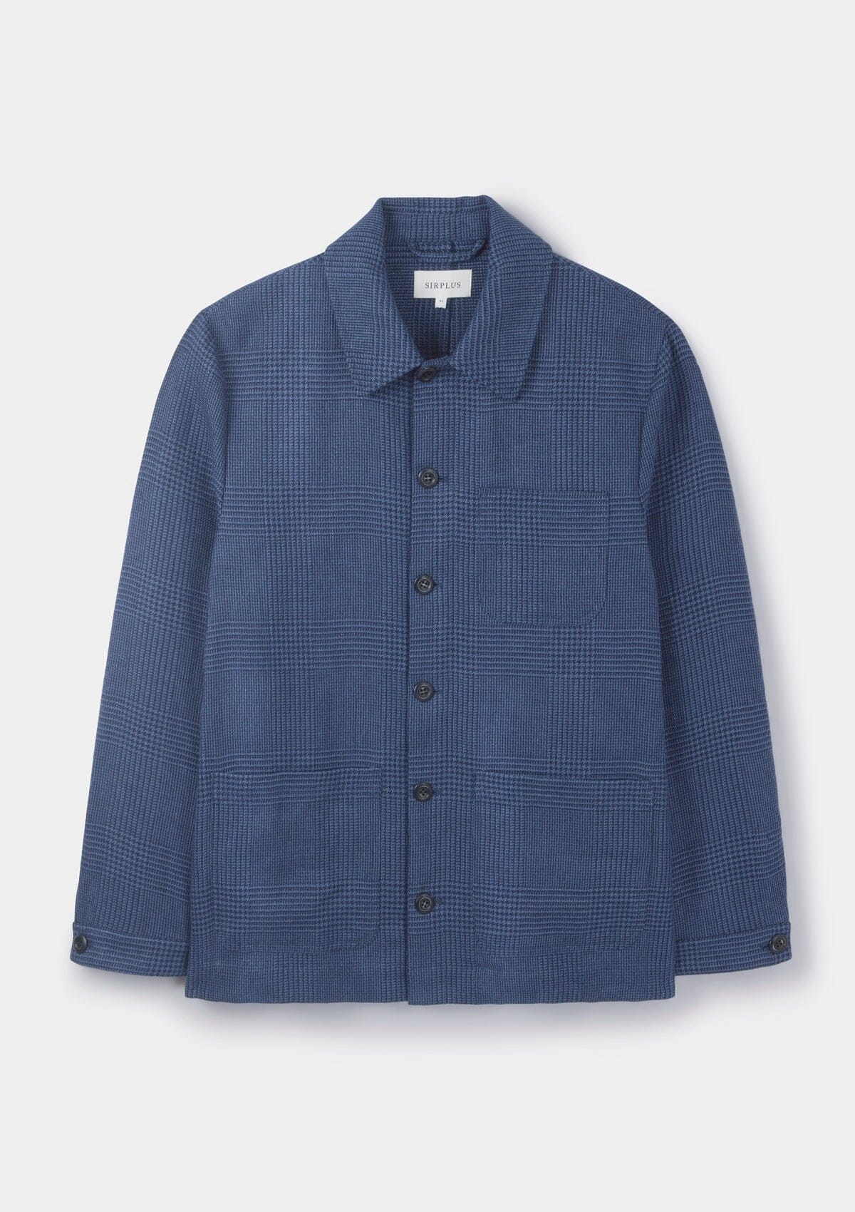 Blue Prince of Wales Check Linen Chore Jacket